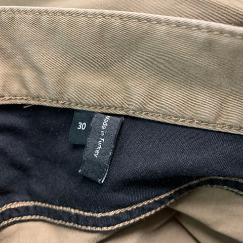 THEORY Size 30 Khaki Cotton  Elastane Zip Fly Casual Pants