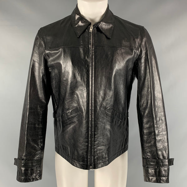 MIU MIU Size 40 Black Solid Leather Zip Up Jacket – Sui Generis
