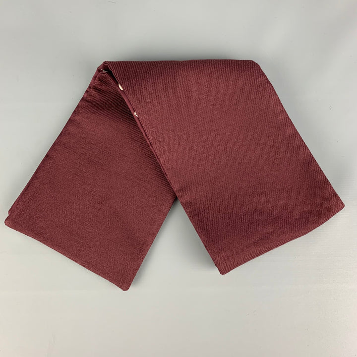 BURBERRY PRORSUM Burgundy White Heart Silk Wool Scarf