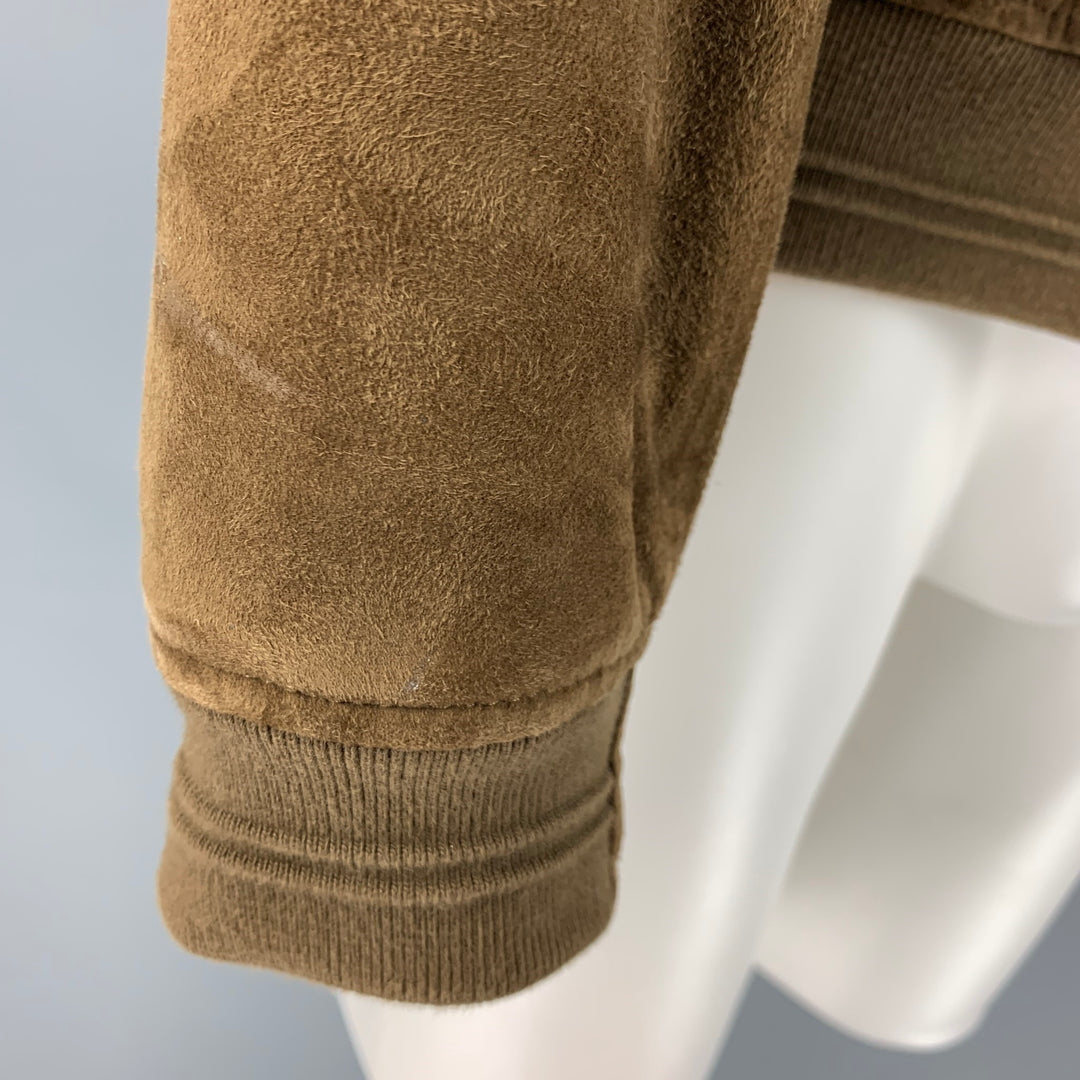 MASSIMO DUTTI Size S Brown Suede Bomber Jacket