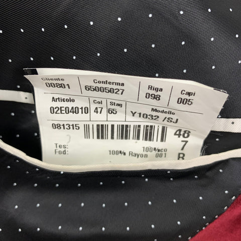 GIVENCHY Size 38 Burgundy Cotton Velvet Notch Lapel Sport Coat