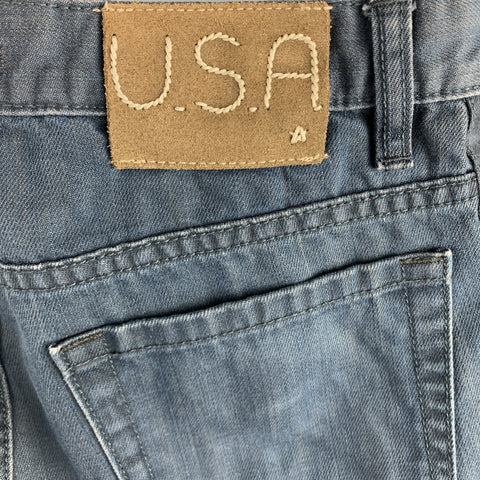 JOHN VARVATOS * U.S.A. Size 31 x 34 Solid Navy Cotton Jeans