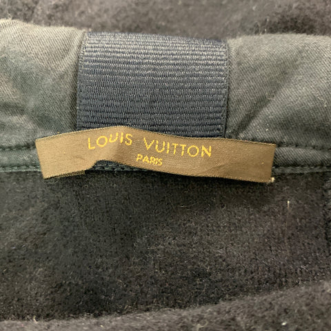 LOUIS VUITTON Size M Navy Textured Hooded Sweatshirt