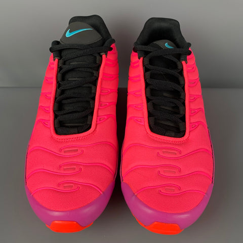 NIKE AIR MAX 97 PLUS Size 9.5 Pink Orange Color Block Nylon Lace Up Sneakers
