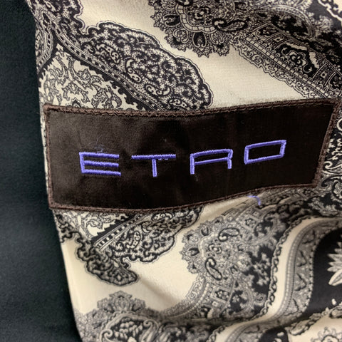 ETRO Size 44 Black Wool Peak Lapel Sport Coat