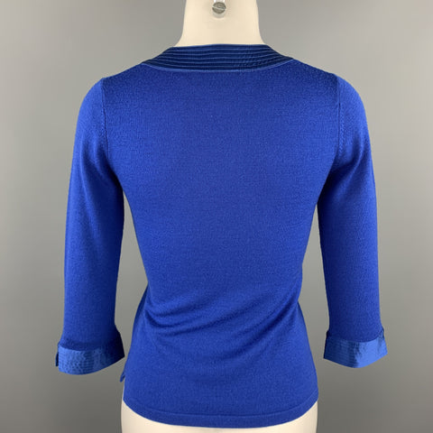 SHANGHAI TANG Size S Blue Knitted Wool Pullover