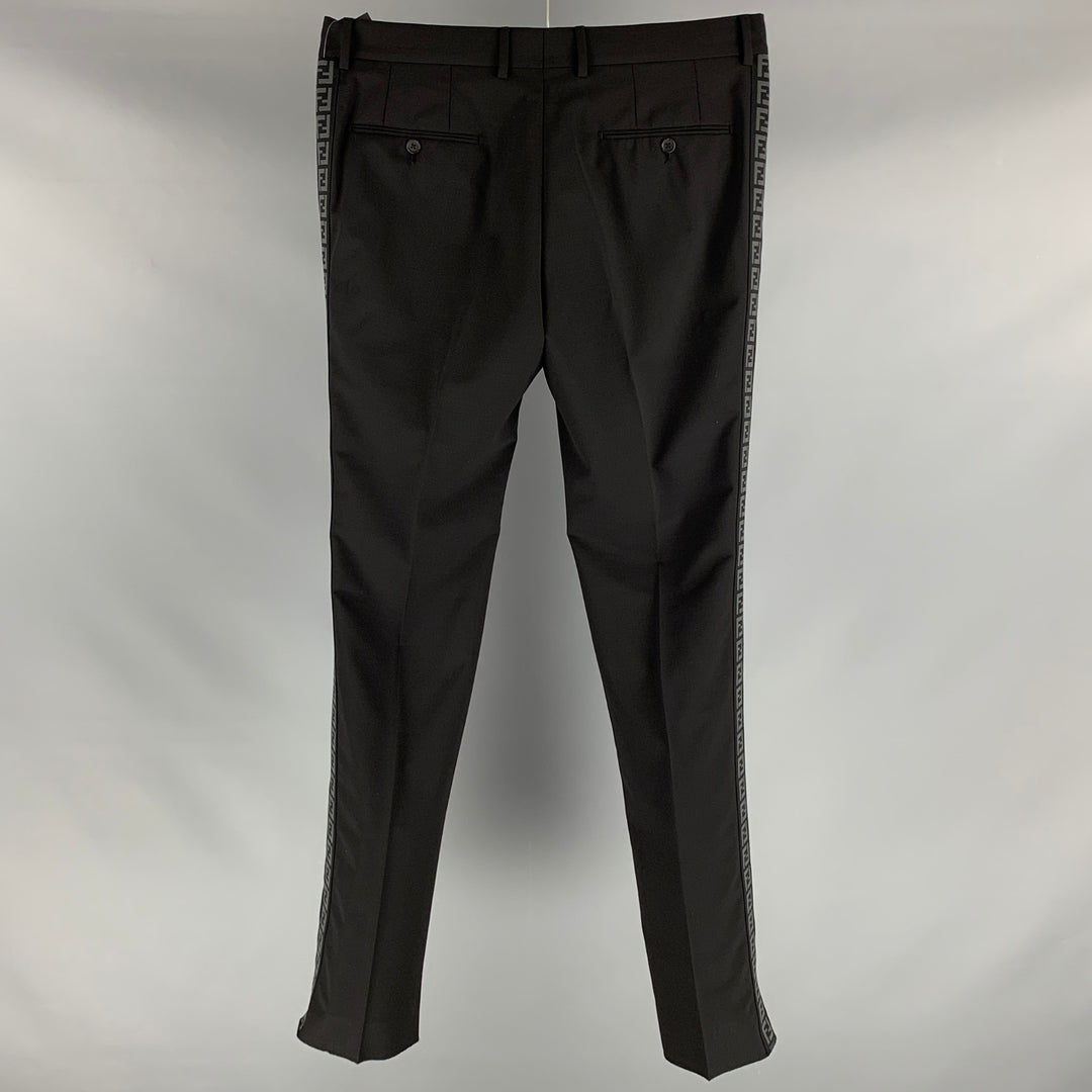 FENDI Size 34 Black Solid Wool  Elastane Zip Fly Dress Pants