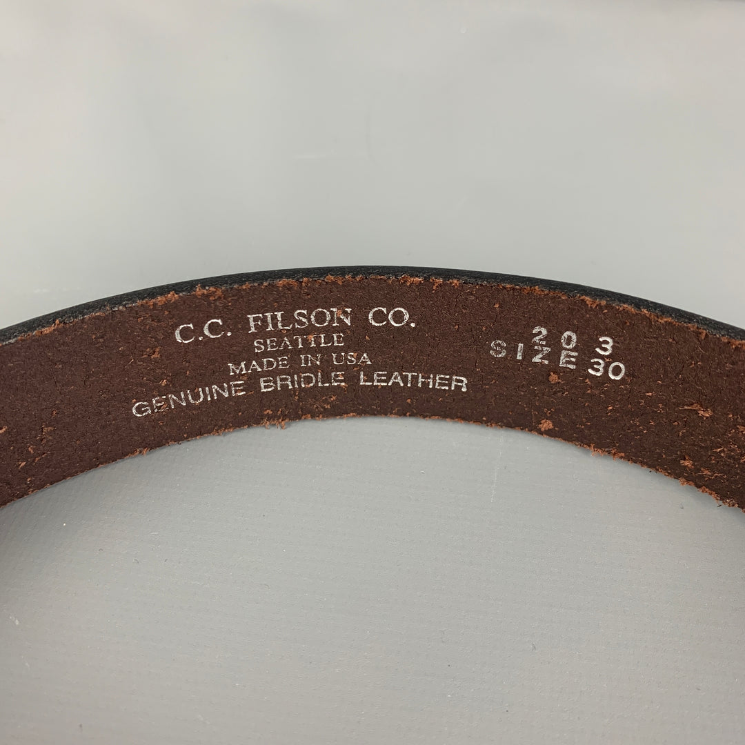 FILSON Size 30 Dark Brown Leather Belt
