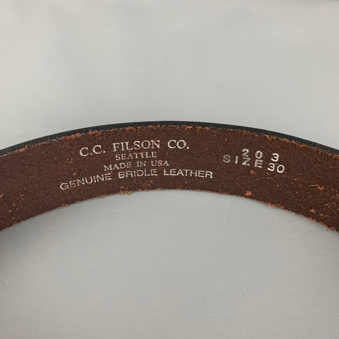 FILSON Size 30 Dark Brown Leather Belt