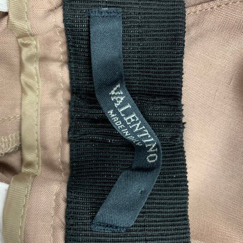 VALENTINO Size 32 Tan Silk Elastic Waistband Dress Pants