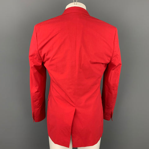 VERSACE COLLECTION Size 40 Red Cotton Notch Lapel Sport Coat