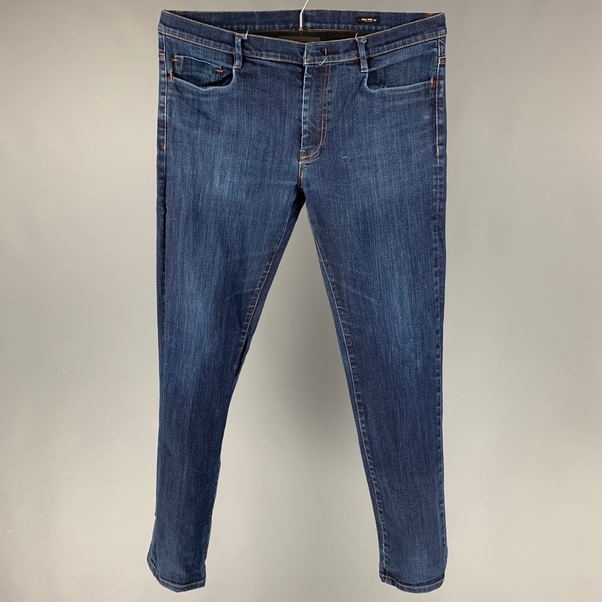 MIU MIU Size 36 Indigo Wash Cotton Polyurethane Jeans – Sui