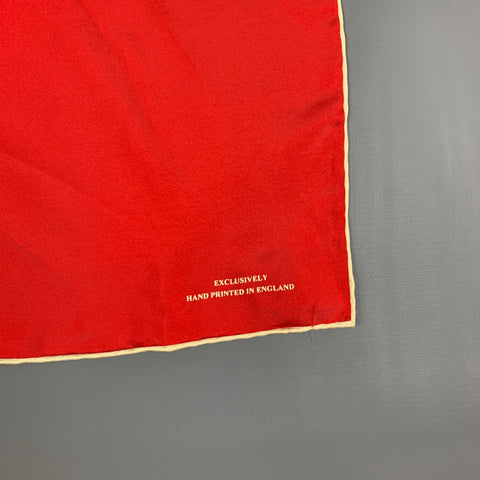 TURNBULL &amp; ASSER Pochette de costume en soie crème rouge