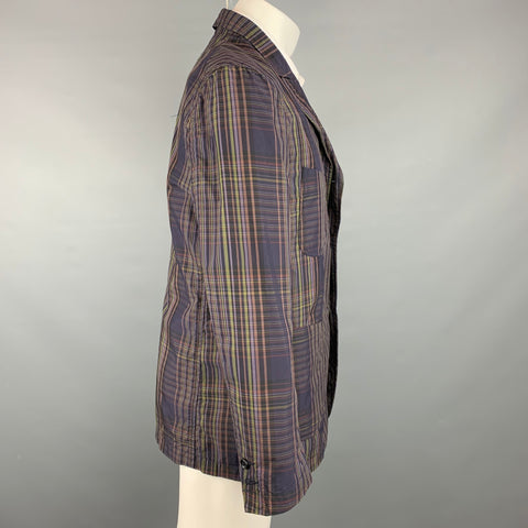 ENGINEERED GARMENTS Size M  Brown & Olive Plaid Cotton / Nylon Sport Coat