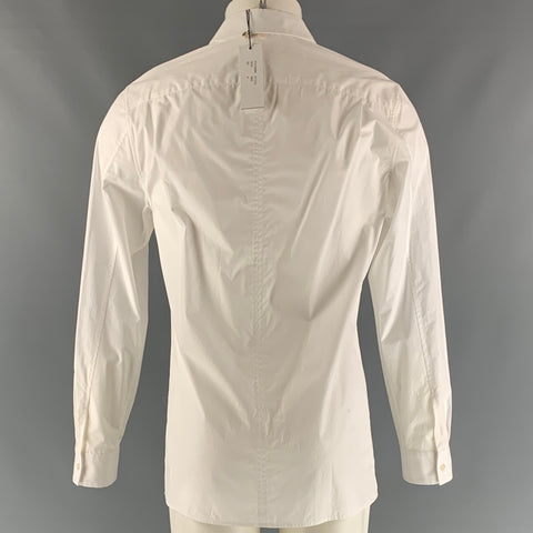 ADAM LIPPES Taille M Chemise à manches longues boutonnée en coton uni blanc