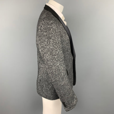 JUNYA WATANABE Size XL Silver & Black Tweed Wool Blend Sport Coat