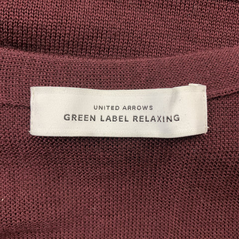 UNITED ARROWS Size S Burgundy Knitted Wool Buttoned Vest (Indoor)