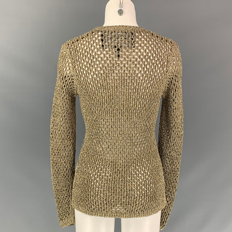 MARC JACOBS 2018 Size XS Gold Knitted Nylon Blend Pullover