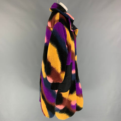 STELLA McCARTNEY Size 4 Multi-Color Teddy Jacquard Marley Oversize Coat