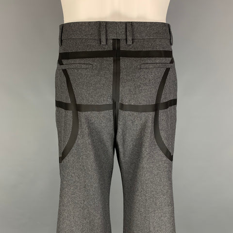 GIVENCHY Fall 2014 Basketball Collection Size 32 Gray Black Wool Wide Leg Dress Pants