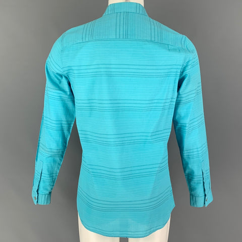 CALVIN KLEIN Size M Aqua Grid Button Up Long Sleeve Shirt