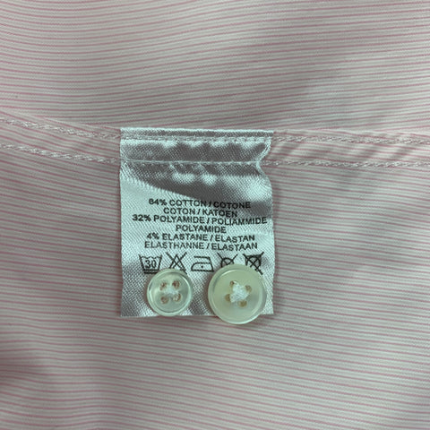 MICHAEL BASTIAN for BARNEY'S NEW YORK Size M Pink White Stripe Cotton Blend Long Sleeve Shirt