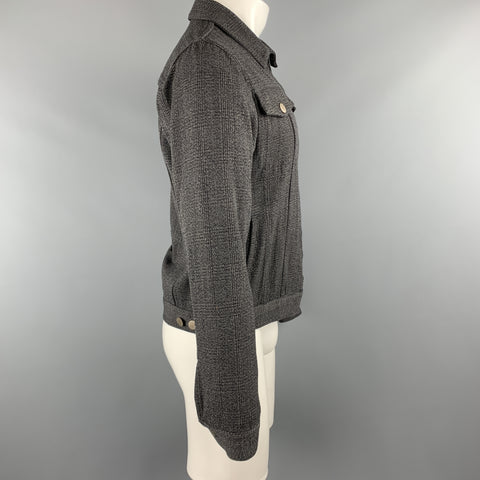 MARC JACOBS Size 36 Gray Glenplaid Yack Zip Trucker Jacket