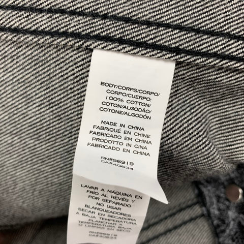 MARC JACOBS Chaqueta corta con adornos de cristal y encaje vaquero blanco y negro talla S