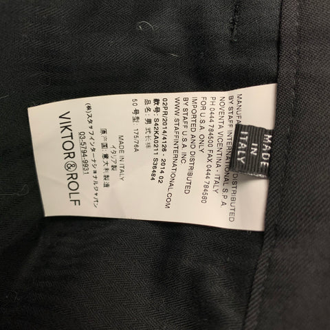 VIKTOR & ROLF Size 34 Black Wool Tuxedo Dress Pants