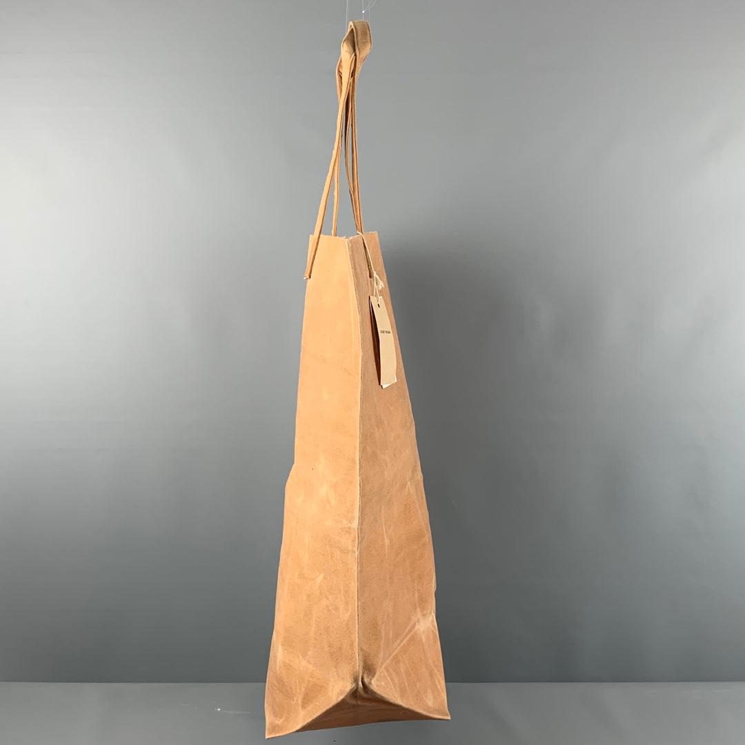 KAZUMI TAKIGAWA Tan Waxed Canvas Tote Bags