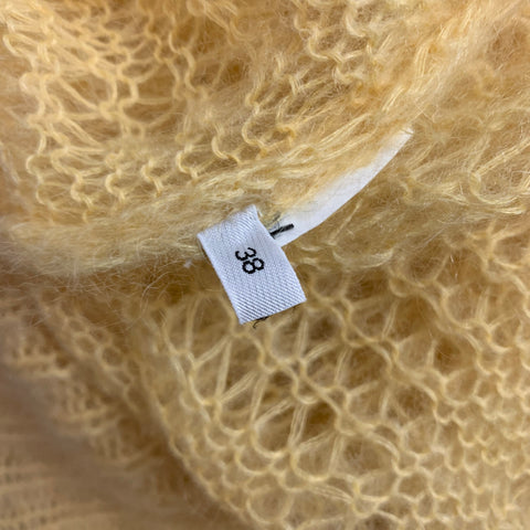 NO. 21 Size 2 Yellow Knitted Textured Feather Mohair Pullover