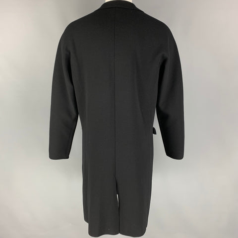 LANVIN Taille 42 Manteau boutonné simple boutonnage en laine noire