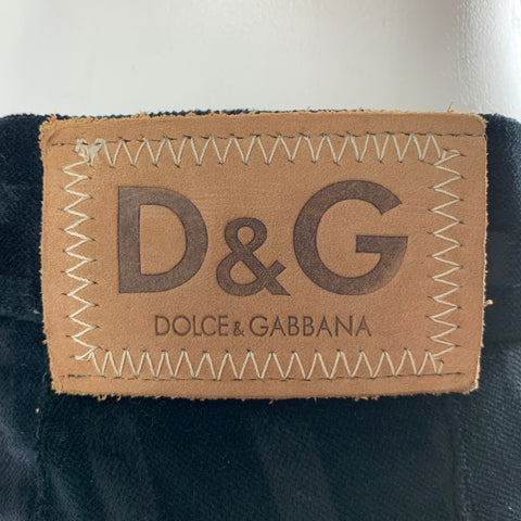 D&amp;G by DOLCE &amp; GABBANA Taille 34 Pantalon habillé en viscose de coton à rayures noires