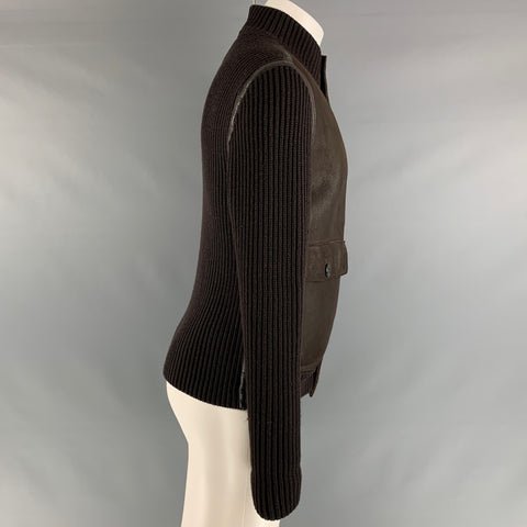 ARMANI COLLEZIONI Size 38 Brown Mixed Materials Wool Jacket