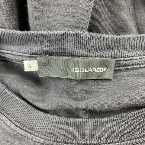 DSQUARED2 Size S Black Graphic Cotton Crew-Neck Pullover