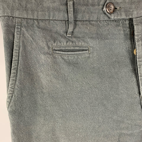 NOVEMBER Size 34 Grey Linen Cotton Flat Front Casual Pants