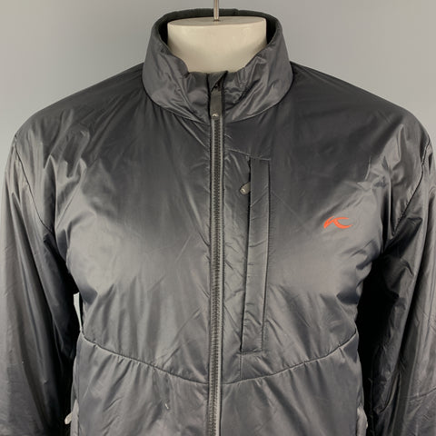 KJUS Size XL Black Polyamide High Collar Full Zip Zip Pockets Jacket
