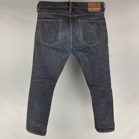 C.O.F. STUDIO Size 31 Indigo Contrast Stitch Selvedge Denim Button Fly Jeans