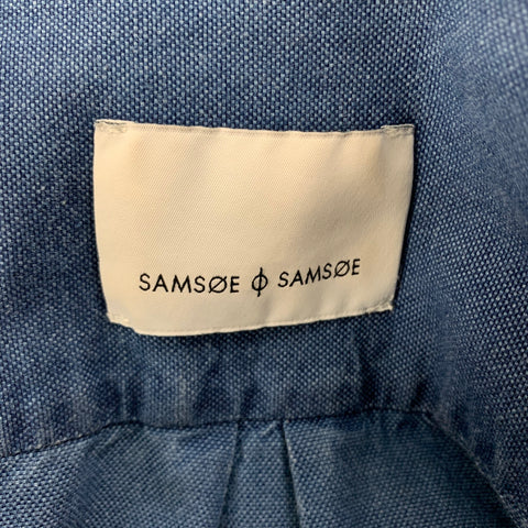 SAMSOE & SAMSOE Size S Indigo Wash Cotton Button Down Long Sleeve Shirt