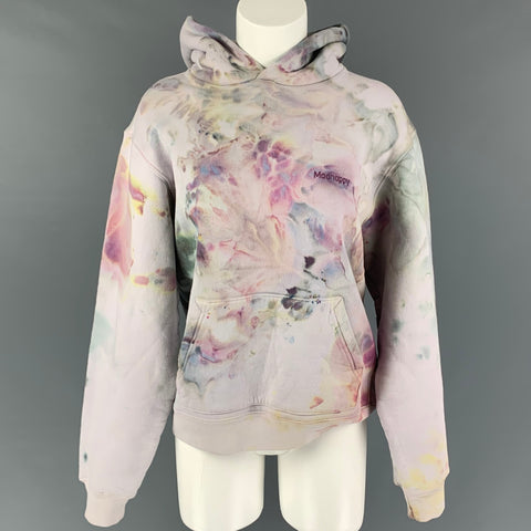 MADHAPPY Size S Lilac Multi-Color Tie Dye Cotton Hoodie Sweatshirt