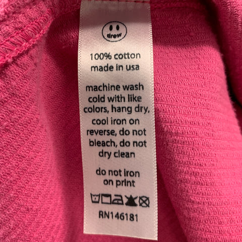 DREW HOUSE Size L Pink Corduroy Cotton Patch Pocket Short Sleeve Shirt