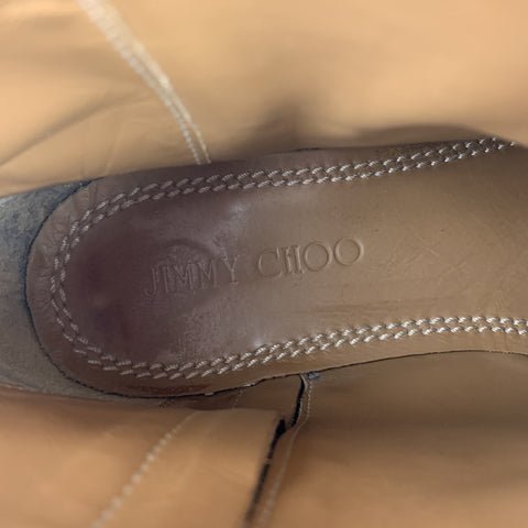 JIMMY CHOO Talla 9.5 Botines con cremallera lateral de cuero morado ciruela