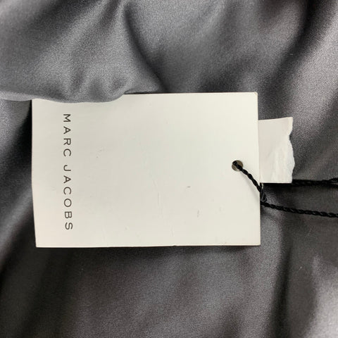 MARC JACOBS Talla 0 Chaqueta corta de mezcla de lana metalizada plateada y gris