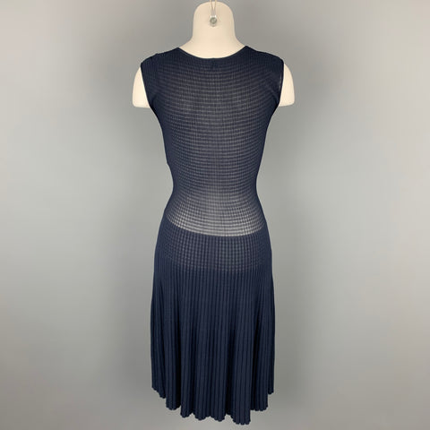 ARMANI COLLEZIONI Taille 2 Robe de cocktail sans manches en viscose / polyester marine