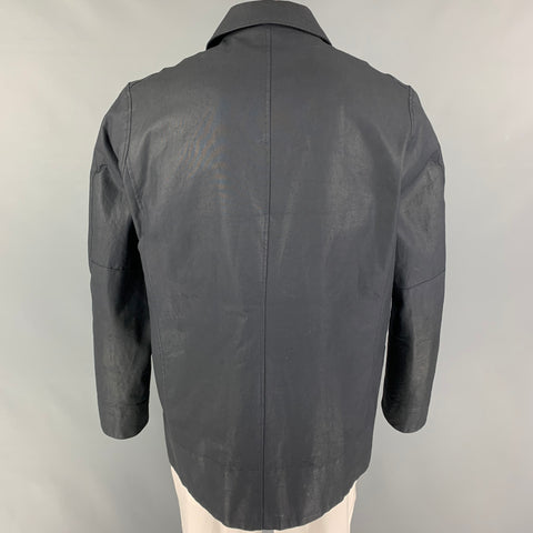 ACNE STUDIOS Manteau boutonné en coton enduit marine taille M