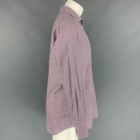 PAUL SMITH Size M Red & Blue Checkered Cotton Button Down Long Sleeve Shirt