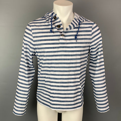 CASTAWAY Chaqueta con capucha náutica a rayas azules y blancas talla S