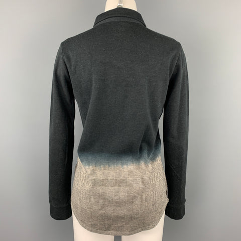 MAJESTIC FILATURES Size 2 Grey Ombre Cotton / Cashmere Button Up Shirt