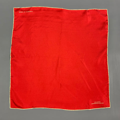 TURNBULL &amp; ASSER Pochette de costume en soie crème rouge