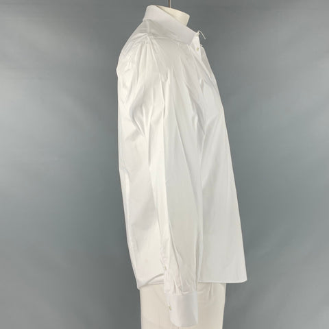 DOLCE &amp; GABBANA Taille L Chemise à manches longues en coton blanc avec boutons cachés